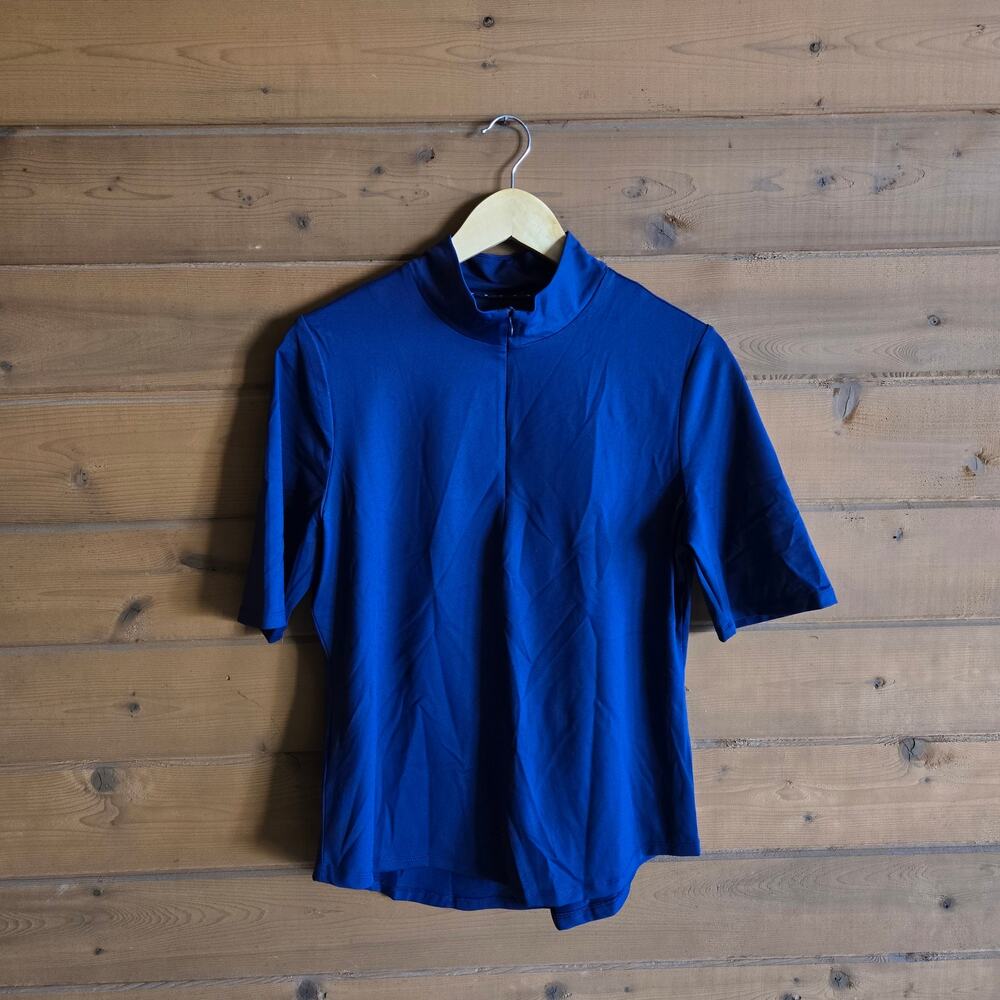 Tommy Bahama Islandzone Top Aubrey Half Zip Navy Golf Gym Medium Mock Neck Shirt - Picture 2 of 6